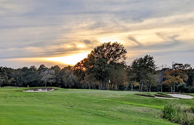Golf course at sunrise